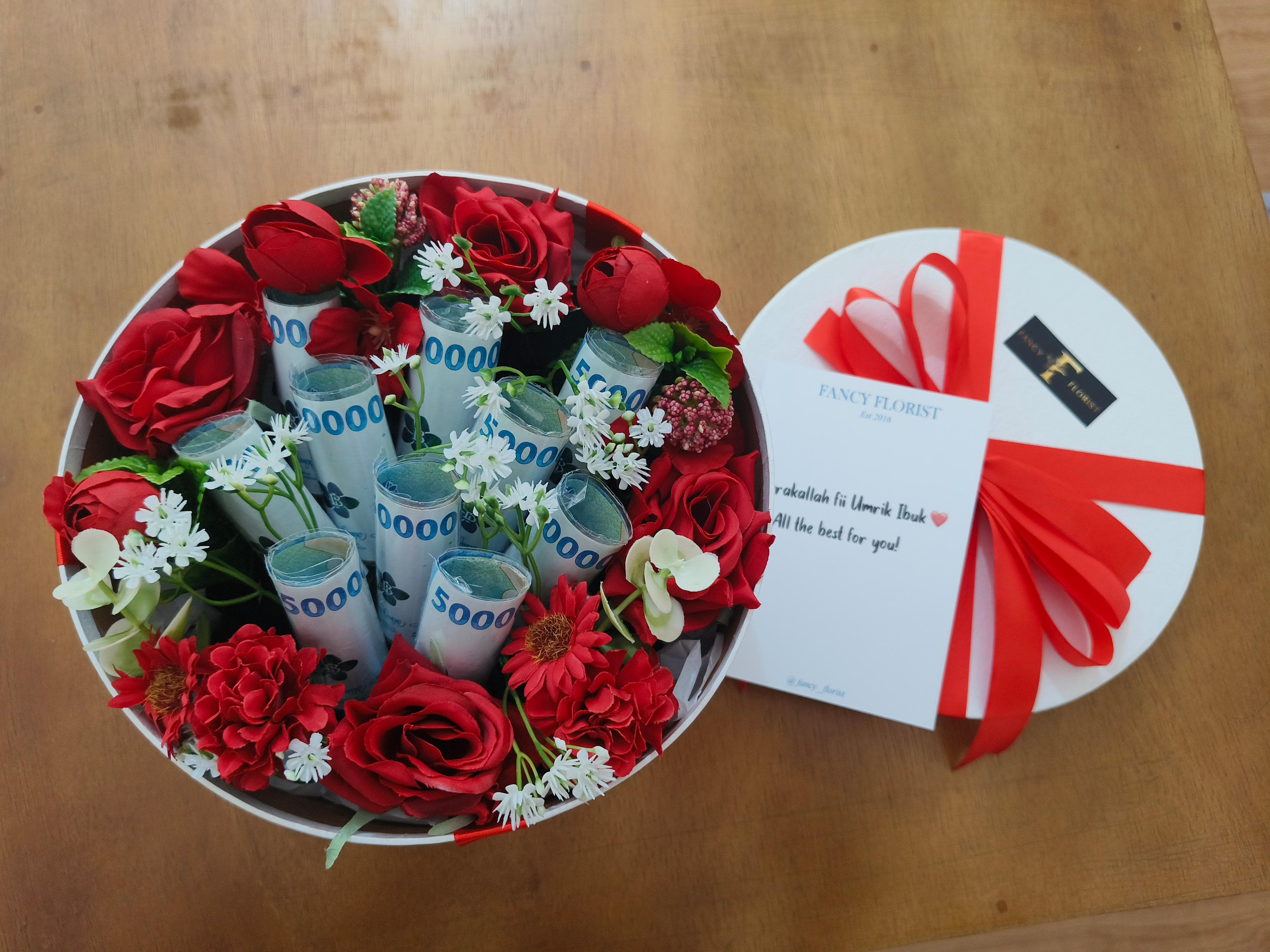 Money Box With Artificial Flowers